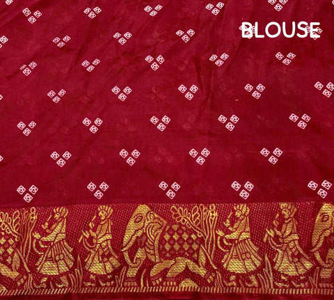 Mustard Red Premium Bandhani