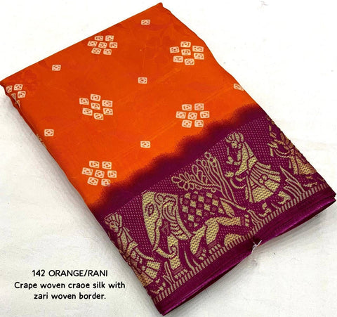 Orange Rani Premium Bandhani