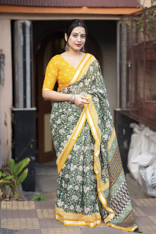 Soft Kota Doria Saree with Zari Pattu Border & Tassel-Embellished Pallu