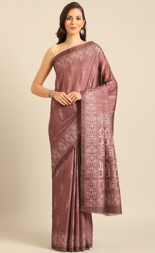 Excuisite Burgundy Color Cotton Printed Saree