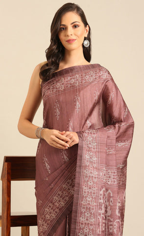 Excuisite Burgundy Color Cotton Printed Saree