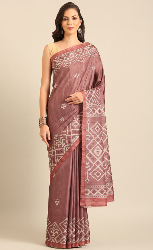 Excuisite Burgundy Color Cotton Printed Saree (Copy)