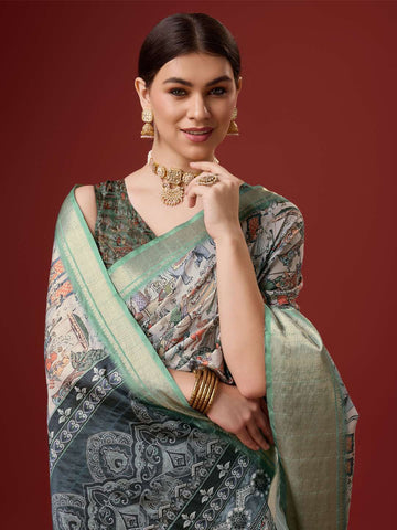 Elegant Green Silk Saree