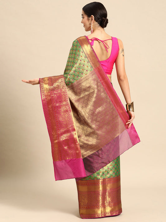 Surat Sari Ethnic Motifs Zari Art Silk Banarasi Saree