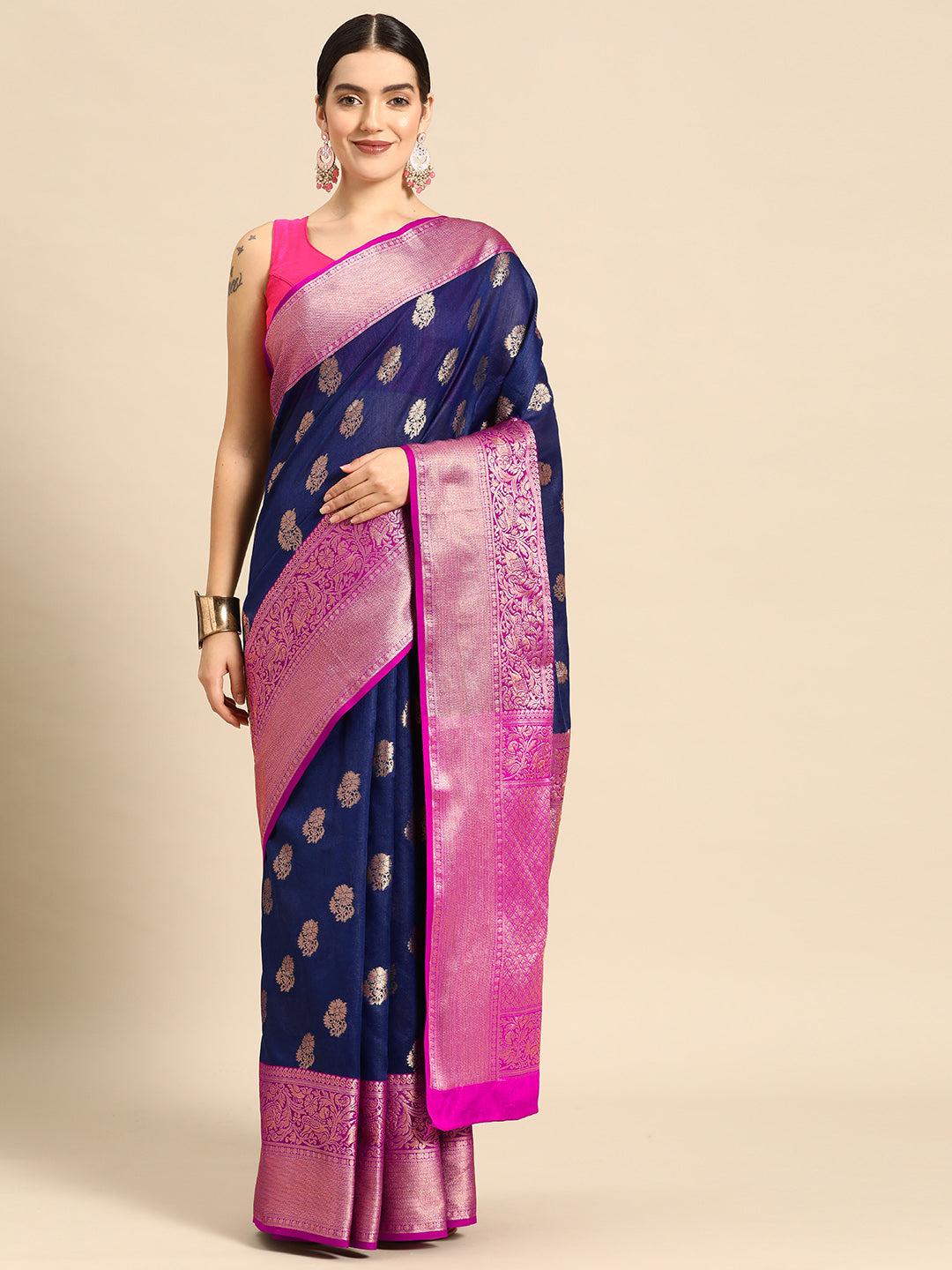 Floral Zari Art Silk Banarasi Saree