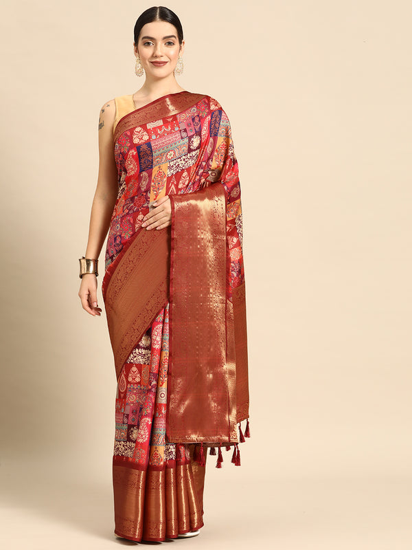 Surat Sari Ethnic Motifs Zari Art Silk Kanjeevaram Saree