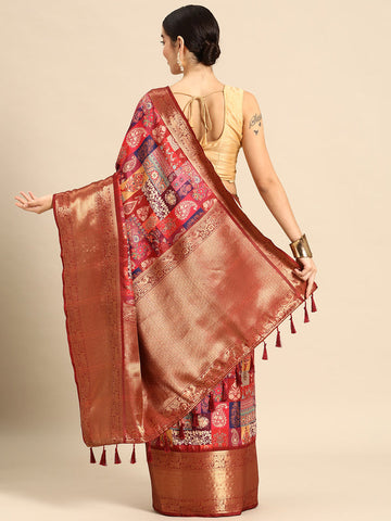 Surat Sari Ethnic Motifs Zari Art Silk Kanjeevaram Saree