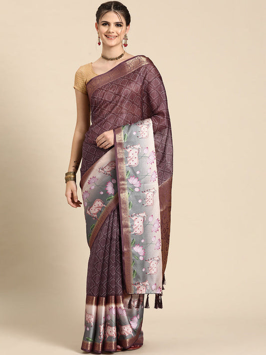 Surat Sari Ethnic Motifs Zari Kanjeevaram Saree