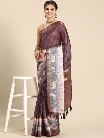 Surat Sari Ethnic Motifs Zari Kanjeevaram Saree