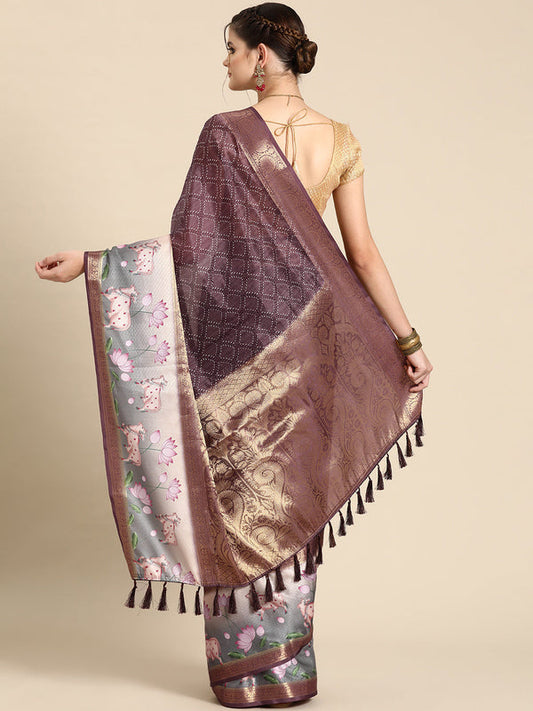 Surat Sari Ethnic Motifs Zari Kanjeevaram Saree