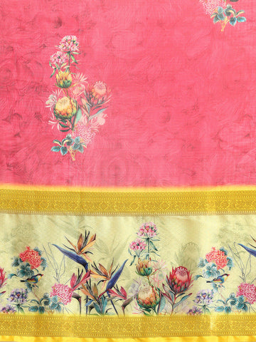 Surat Sari Floral Printed Zari Kanjeevaram Saree