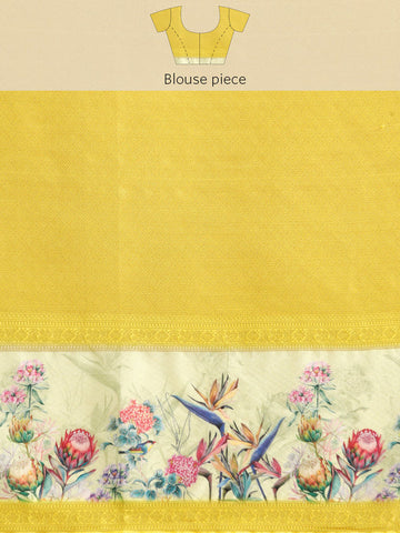 Surat Sari Floral Printed Zari Kanjeevaram Saree