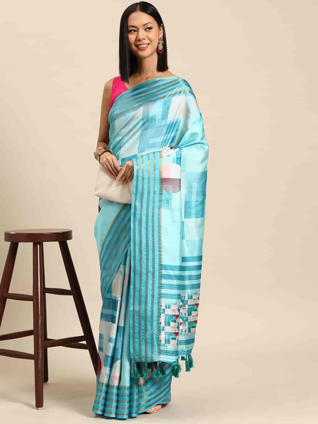 Surat Sari Zari Silk Blend Banarasi Saree