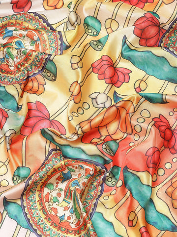 Surat Sari Off White & Peach-Coloured Ethnic Motifs Zari Art Silk Banarasi Saree