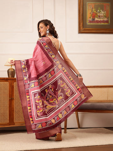 Surat Sari Floral Printed Banarasi Saree