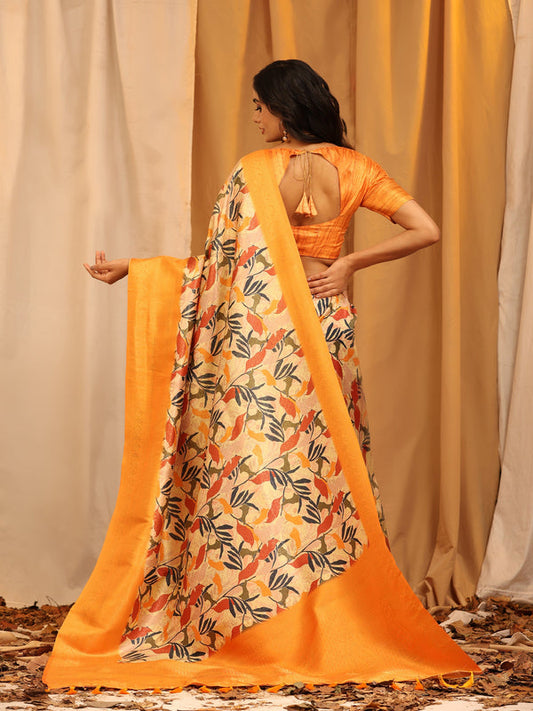 Surat Sari Floral Woven Design Zari Kanjeevaram Saree