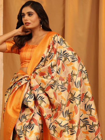 Surat Sari Floral Woven Design Zari Kanjeevaram Saree