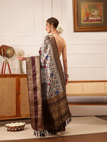 Surat Sari Floral Zari Kanjeevaram Saree