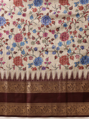 Surat Sari Floral Zari Kanjeevaram Saree