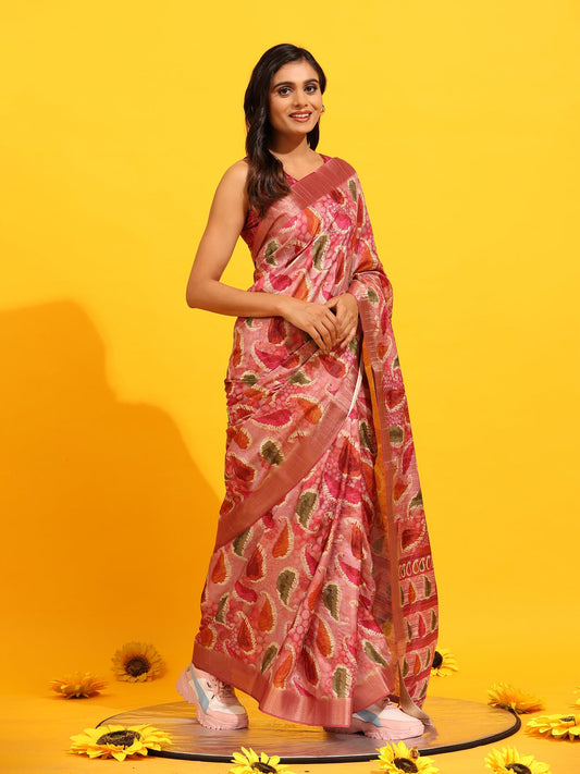 Surat Sari Paisley Printed Zari Banarasi Saree