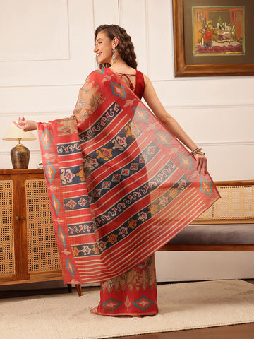 Surat Sari Ethnic Motifs Printed Banarasi Saree