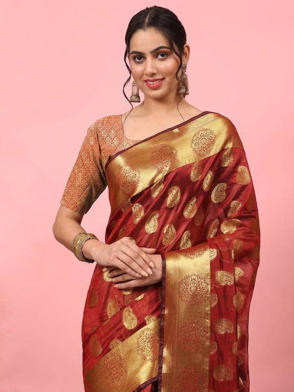 Surat Sari Paisley Zari Silk Banarasi Saree