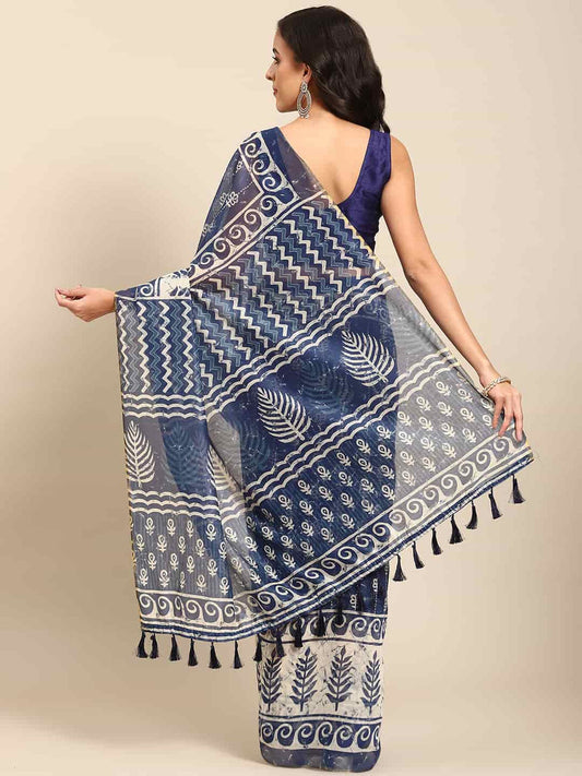 Surat Sari Dabu Bagh Indigo Saree