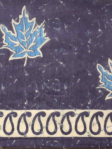 Surat Sari Blue & White Dabu Block Print Indigo Saree