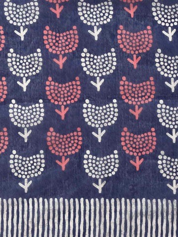 Surat Sari Dabu Bagh Block Print Indigo Saree