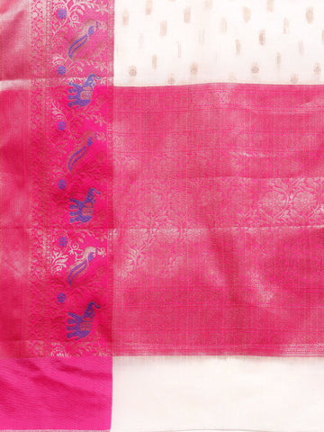 Surat Sari Polka Dot Zari Art Silk Kasavu Saree