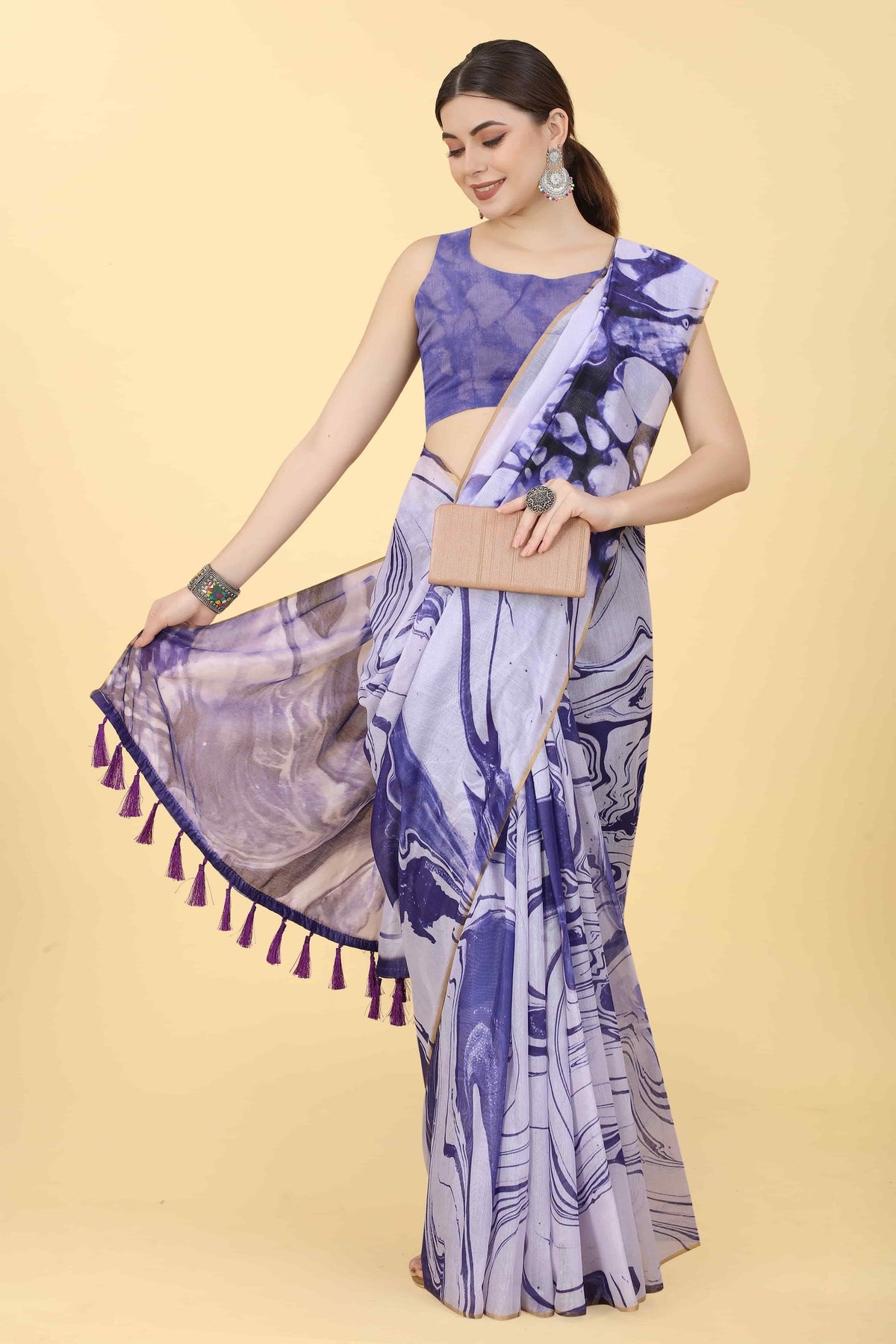 Tie and Dye Chanderi Surat Sari