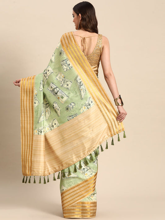 Surat Sari Abstract Printed Zari Kanjeevaram Saree