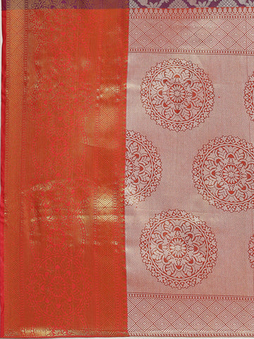 Surat Sari Purple Ethnic Motifs Zari Brocade Banarasi Saree