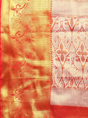 Surat Sari Floral Woven Design Brocade Banarasi Saree